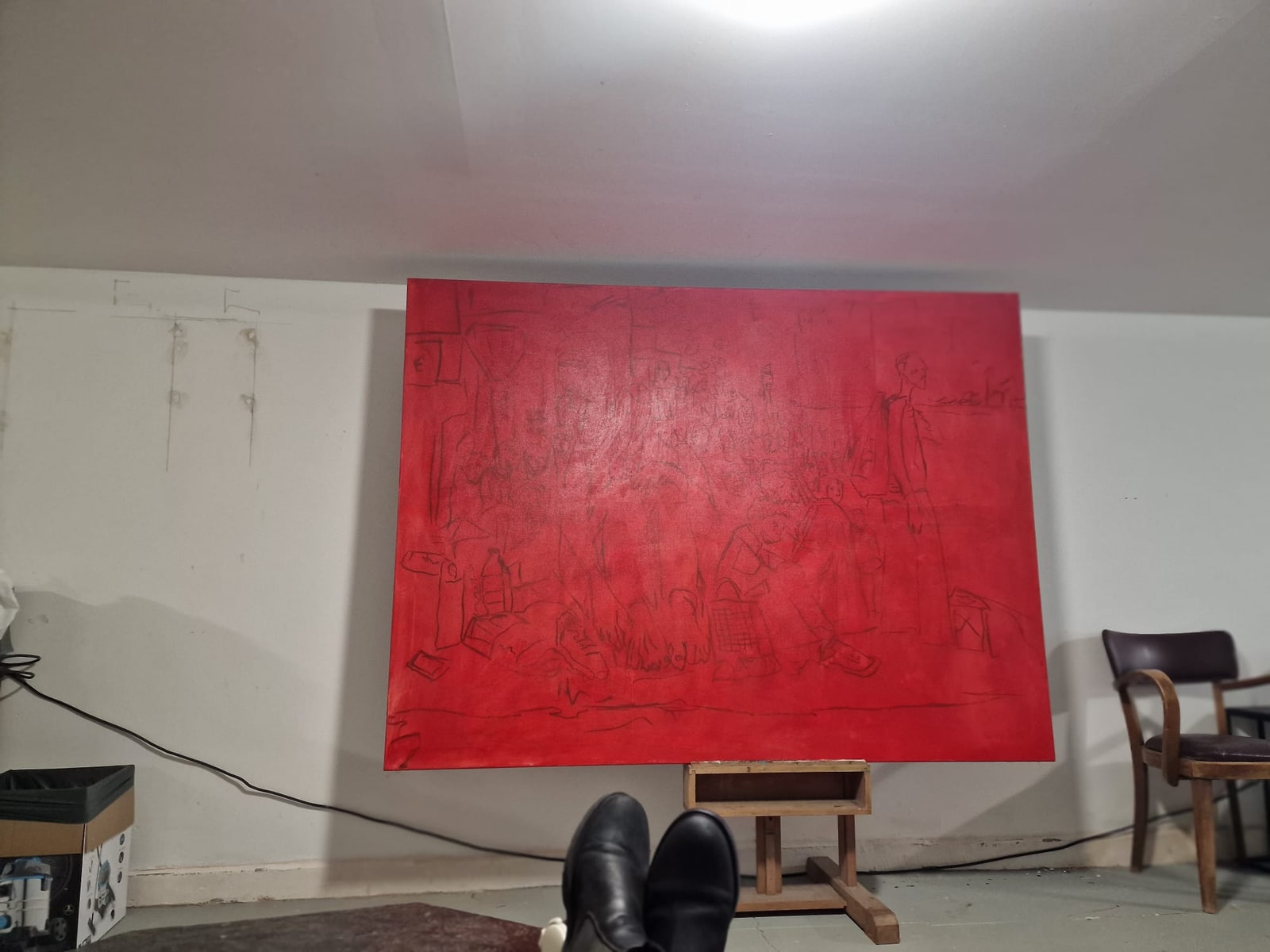 Painting in progress, step 1
